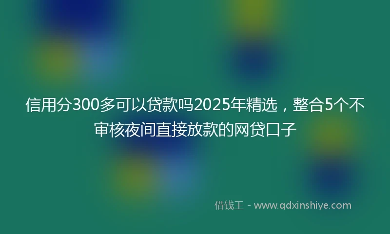 信用分300多可以贷款吗2025年精选，整合5个不审核夜间直接放款的网贷口子