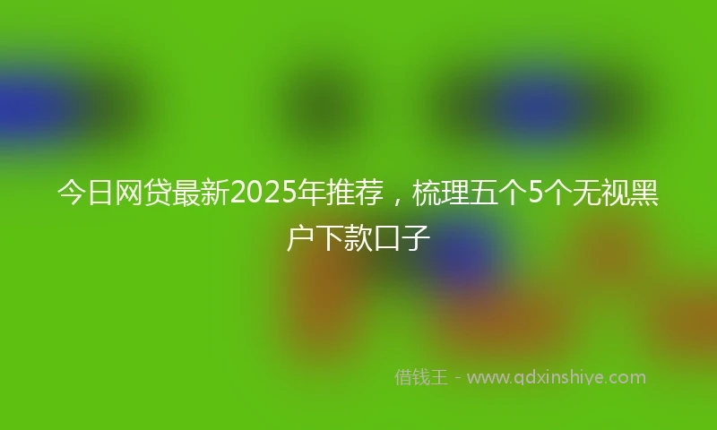 今日网贷最新2025年推荐,梳理五个5个无视黑户下款口子