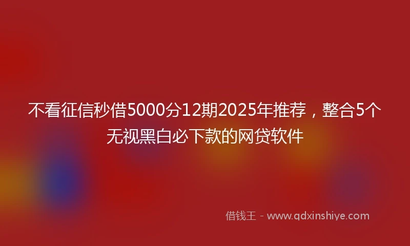不看征信秒借5000分12期2025年推荐，整合5个无视黑白必下款的网贷软件