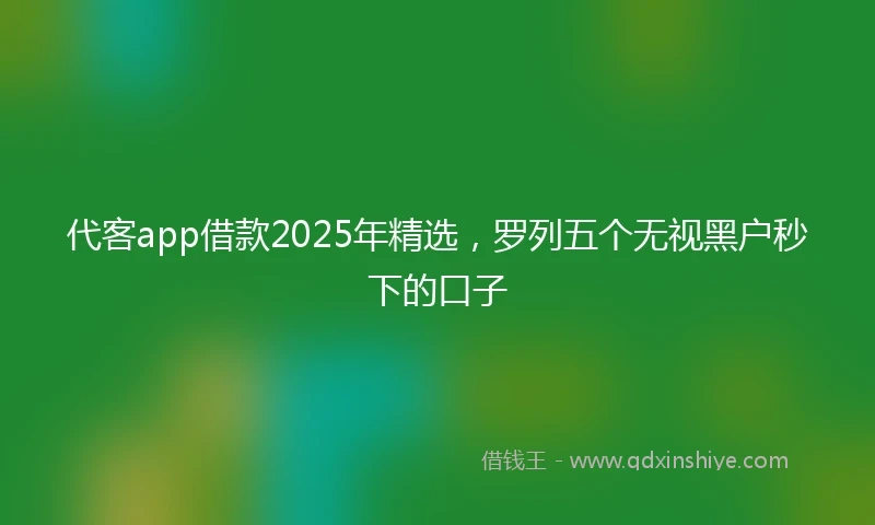 代客app借款2025年精选，罗列五个无视黑户秒下的口子