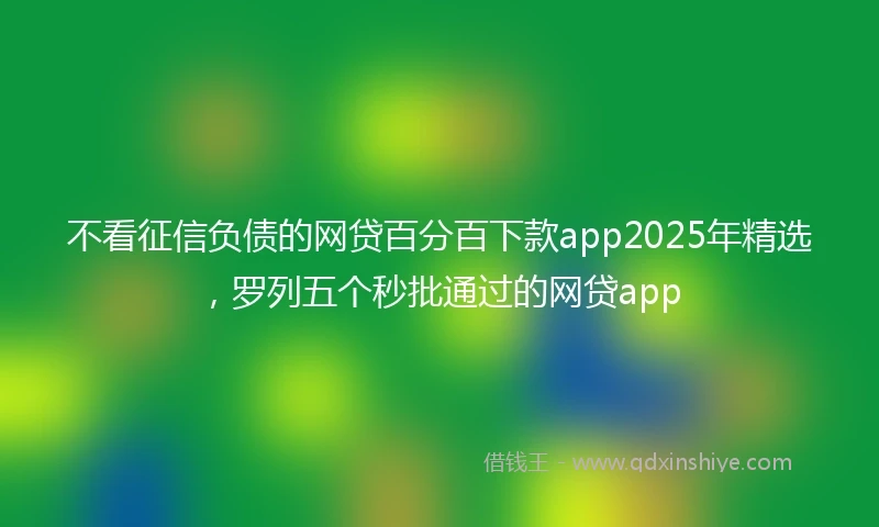 不看征信负债的网贷百分百下款app2025年精选，罗列五个秒批通过的网贷app