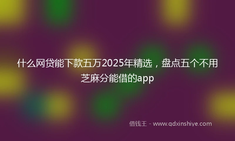 什么网贷能下款五万2025年精选，盘点五个不用芝麻分能借的app