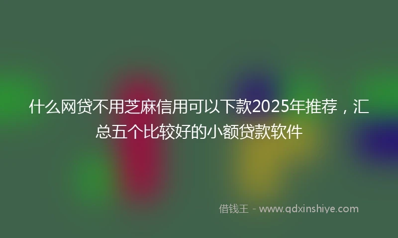 什么网贷不用芝麻信用可以下款2025年推荐，汇总五个比较好的小额贷款软件