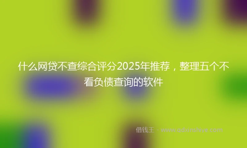 什么网贷不查综合评分2025年推荐，整理五个不看负债查询的软件