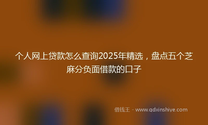 个人网上贷款怎么查询2025年精选，盘点五个芝麻分负面借款的口子