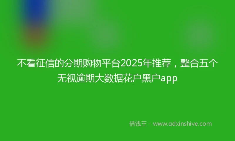 不看征信的分期购物平台2025年推荐，整合五个无视逾期大数据花户黑户app