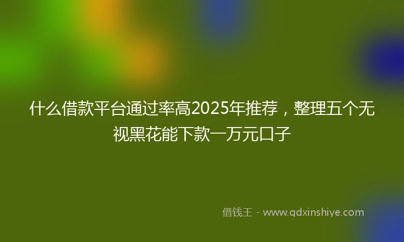 什么借款平台通过率高2025年推荐，整理五个无视黑花能下款一万元口子
