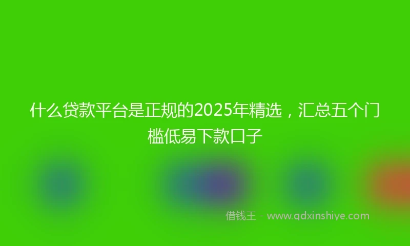什么贷款平台是正规的2025年精选，汇总五个门槛低易下款口子