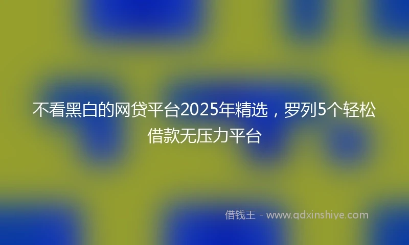 不看黑白的网贷平台2025年精选，罗列5个轻松借款无压力平台