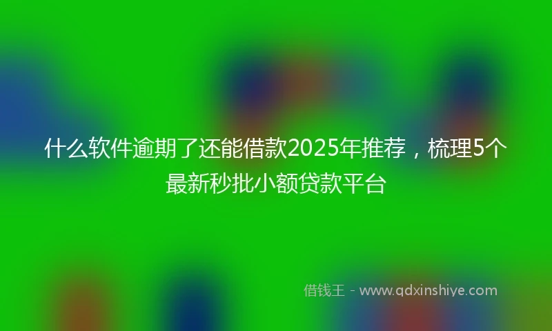 什么软件逾期了还能借款2025年推荐，梳理5个最新秒批小额贷款平台