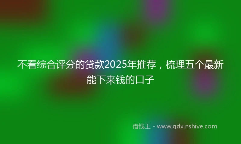 不看综合评分的贷款2025年推荐，梳理五个最新能下来钱的口子