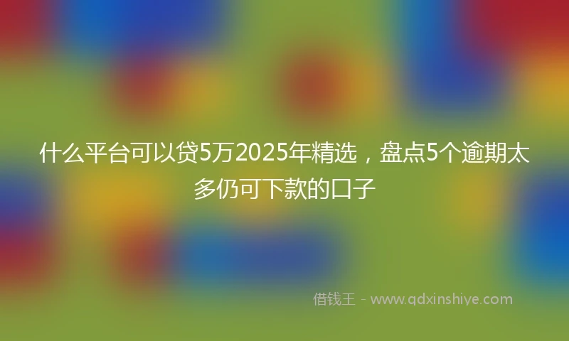 什么平台可以贷5万2025年精选，盘点5个逾期太多仍可下款的口子