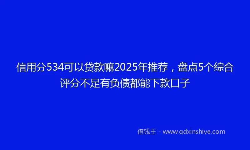 信用分534可以贷款嘛2025年推荐，盘点5个综合评分不足有负债都能下款口子
