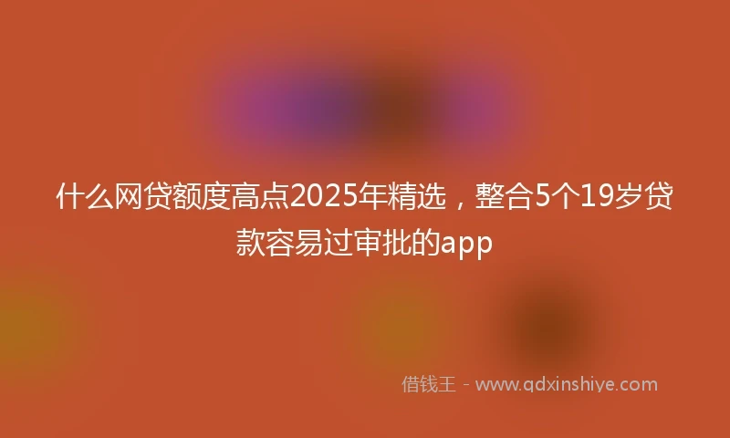 什么网贷额度高点2025年精选，整合5个19岁贷款容易过审批的app