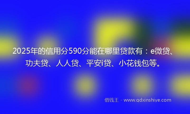 2025年的信用分590分能在哪里贷款有：e微贷、功夫贷、人人贷、平安i贷、小花钱包等。