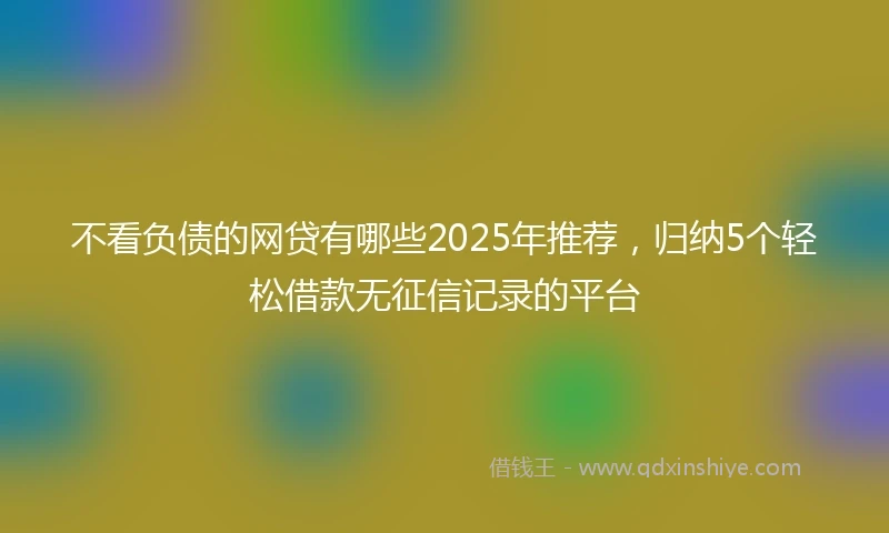 不看负债的网贷有哪些2025年推荐，归纳5个轻松借款无征信记录的平台