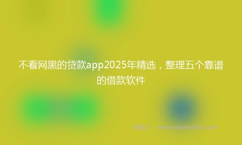 不看网黑的贷款app2025年精选，整理五个靠谱的借款软件