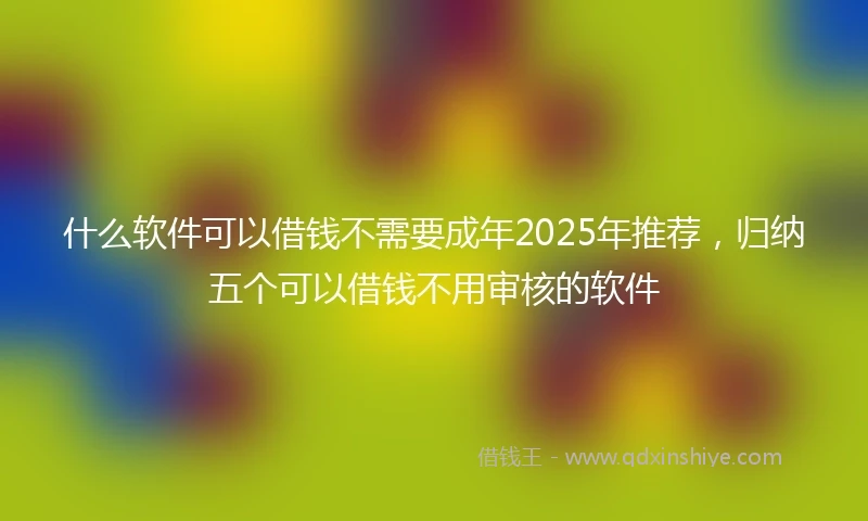 什么软件可以借钱不需要成年2025年推荐，归纳五个可以借钱不用审核的软件