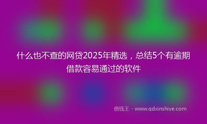什么也不查的网贷2025年精选，总结5个有逾期借款容易通过的软件