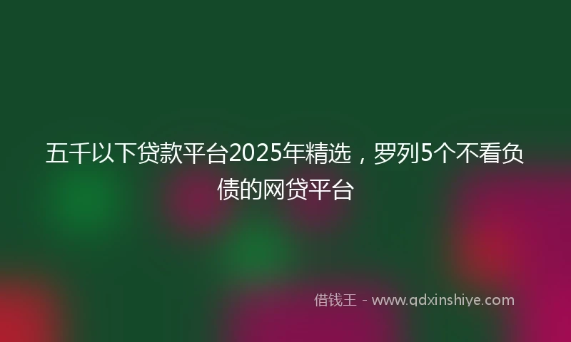五千以下贷款平台2025年精选，罗列5个不看负债的网贷平台