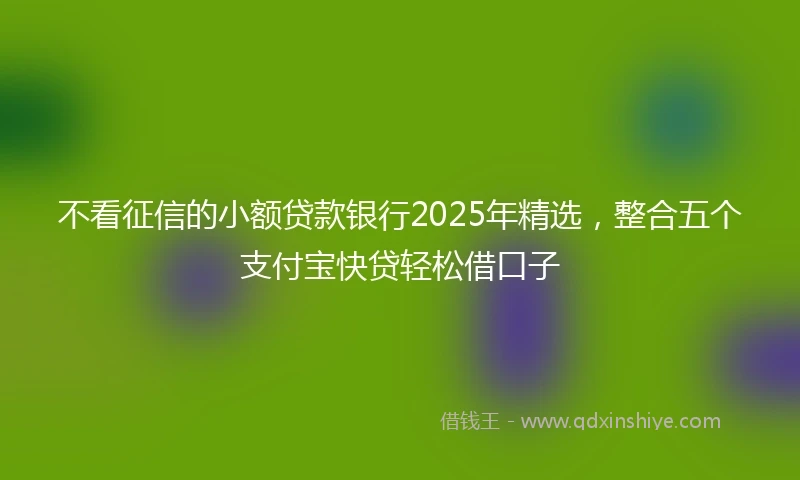 不看征信的小额贷款银行2025年精选，整合五个支付宝快贷轻松借口子