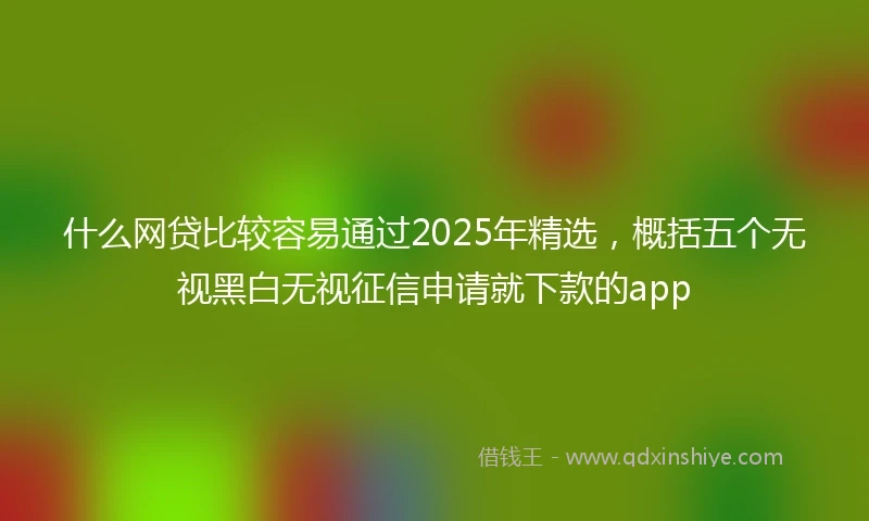 什么网贷比较容易通过2025年精选，概括五个无视黑白无视征信申请就下款的app