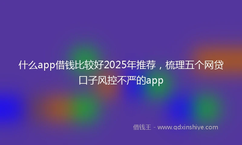 什么app借钱比较好2025年推荐，梳理五个网贷口子风控不严的app