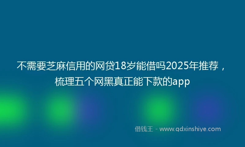 不需要芝麻信用的网贷18岁能借吗2025年推荐，梳理五个网黑真正能下款的app