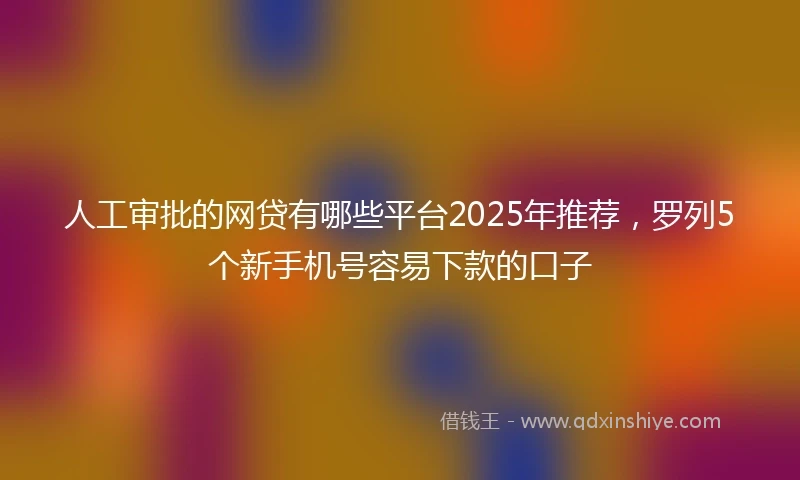 人工审批的网贷有哪些平台2025年推荐，罗列5个新手机号容易下款的口子