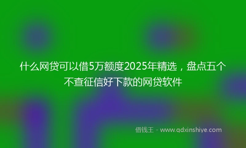 什么网贷可以借5万额度2025年精选，盘点五个不查征信好下款的网贷软件