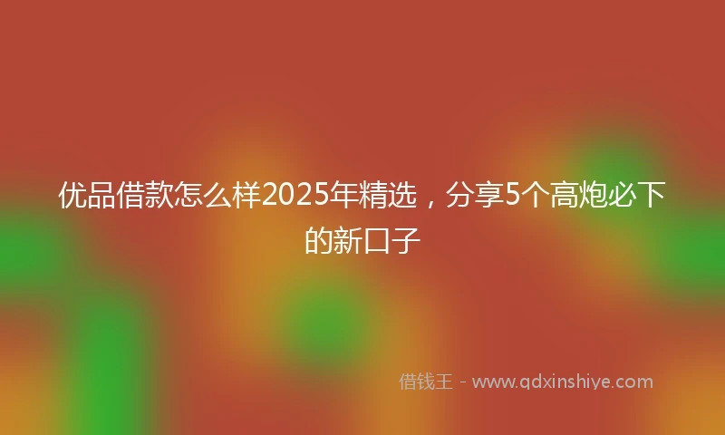 优品借款怎么样2025年精选，分享5个高炮必下的新口子