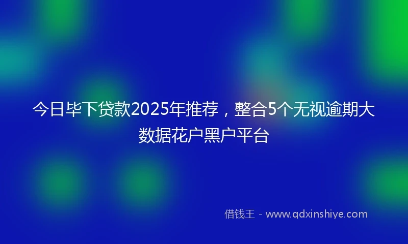 今日毕下贷款2025年推荐，整合5个无视逾期大数据花户黑户平台