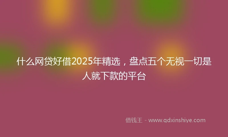 什么网贷好借2025年精选，盘点五个无视一切是人就下款的平台