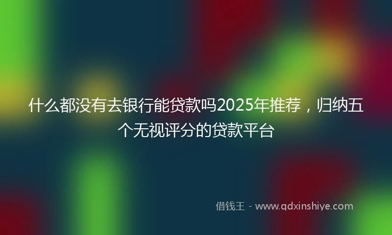 什么都没有去银行能贷款吗2025年推荐，归纳五个无视评分的贷款平台
