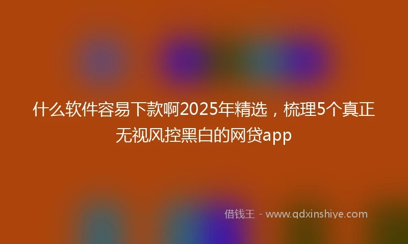 什么软件容易下款啊2025年精选，梳理5个真正无视风控黑白的网贷app