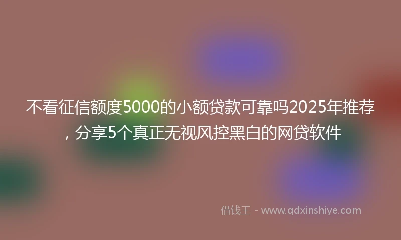 不看征信额度5000的小额贷款可靠吗2025年推荐，分享5个真正无视风控黑白的网贷软件