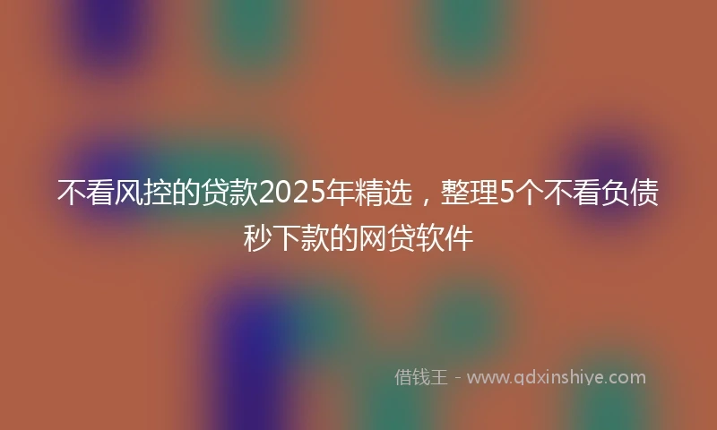 不看风控的贷款2025年精选，整理5个不看负债秒下款的网贷软件