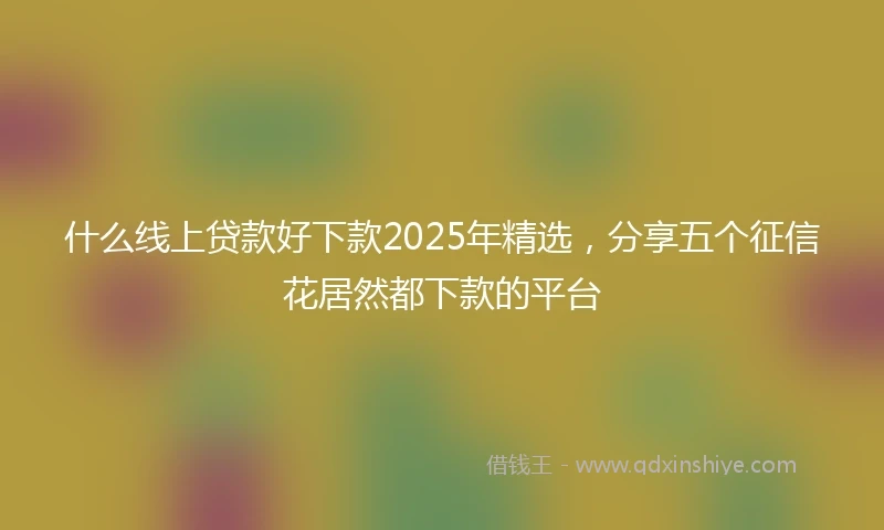 什么线上贷款好下款2025年精选，分享五个征信花居然都下款的平台