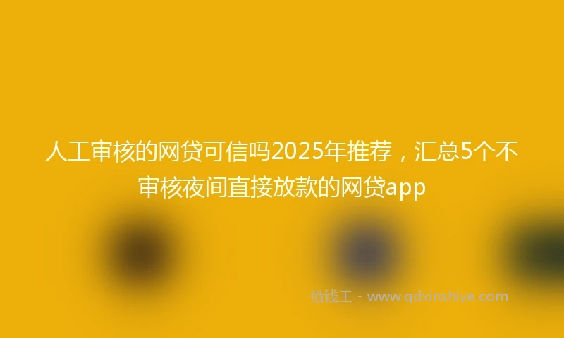 人工审核的网贷可信吗2025年推荐，汇总5个不审核夜间直接放款的网贷app