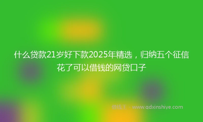 什么贷款21岁好下款2025年精选，归纳五个征信花了可以借钱的网贷口子