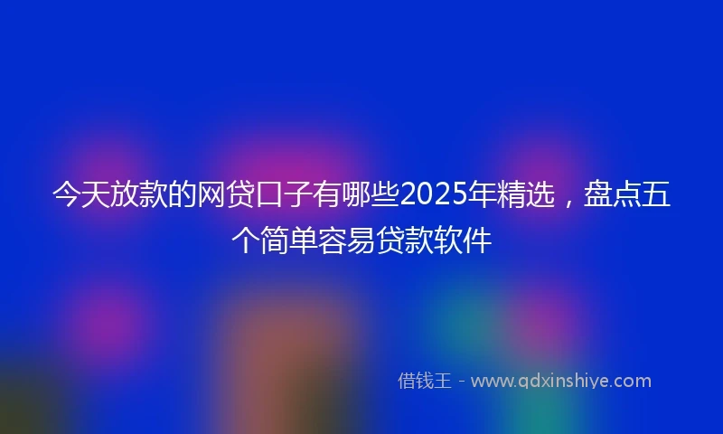 今天放款的网贷口子有哪些2025年精选，盘点五个简单容易贷款软件