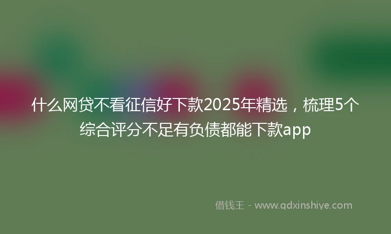 什么网贷不看征信好下款2025年精选，梳理5个综合评分不足有负债都能下款app