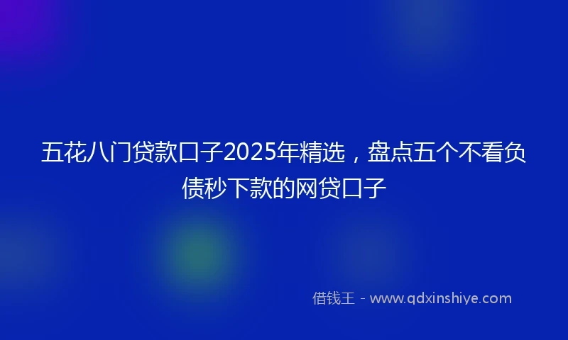五花八门贷款口子2025年精选，盘点五个不看负债秒下款的网贷口子