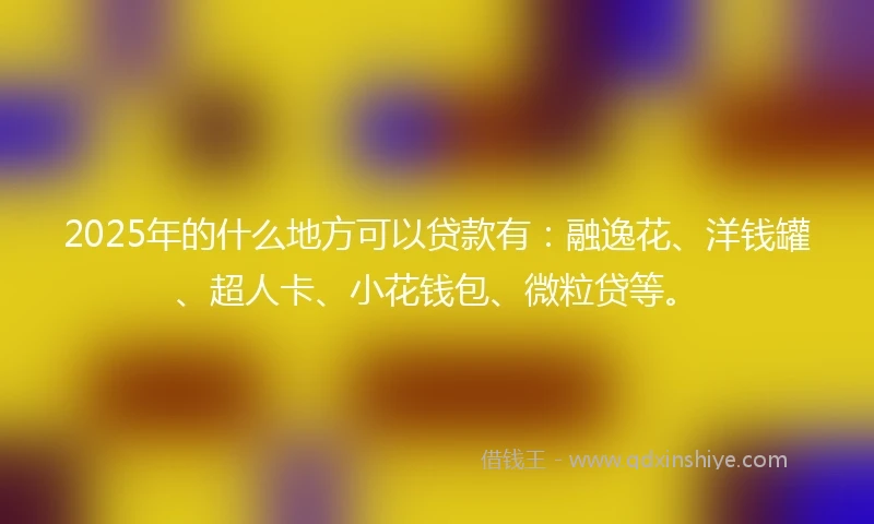 2025年的什么地方可以贷款有：融逸花、洋钱罐、超人卡、小花钱包、微粒贷等。