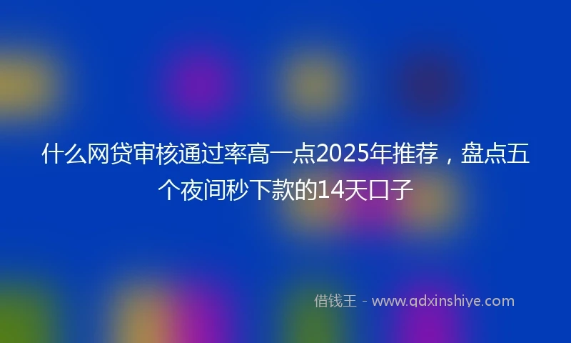 什么网贷审核通过率高一点2025年推荐，盘点五个夜间秒下款的14天口子