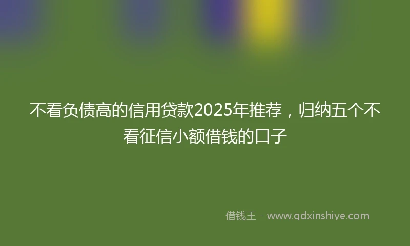 不看负债高的信用贷款2025年推荐，归纳五个不看征信小额借钱的口子