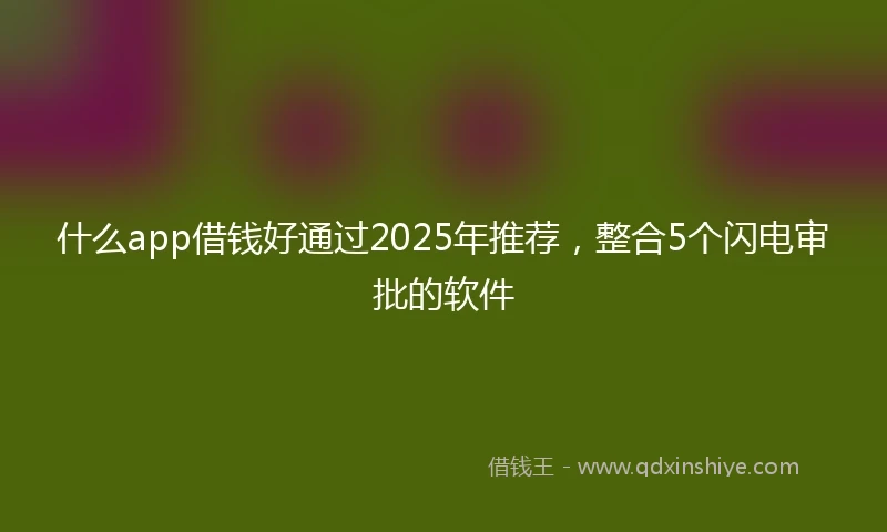 什么app借钱好通过2025年推荐，整合5个闪电审批的软件