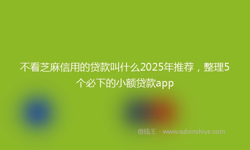 不看芝麻信用的贷款叫什么2025年推荐，整理5个必下的小额贷款app