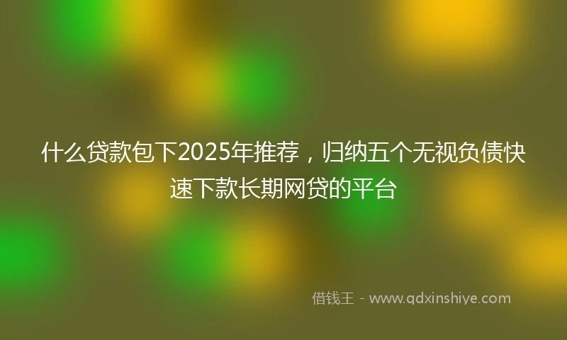 什么贷款包下2025年推荐，归纳五个无视负债快速下款长期网贷的平台