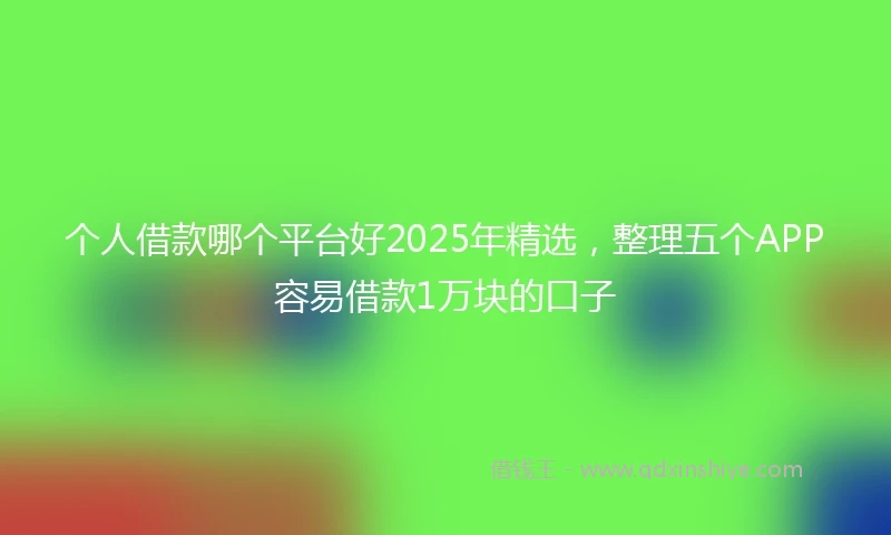 个人借款哪个平台好2025年精选，整理五个APP容易借款1万块的口子